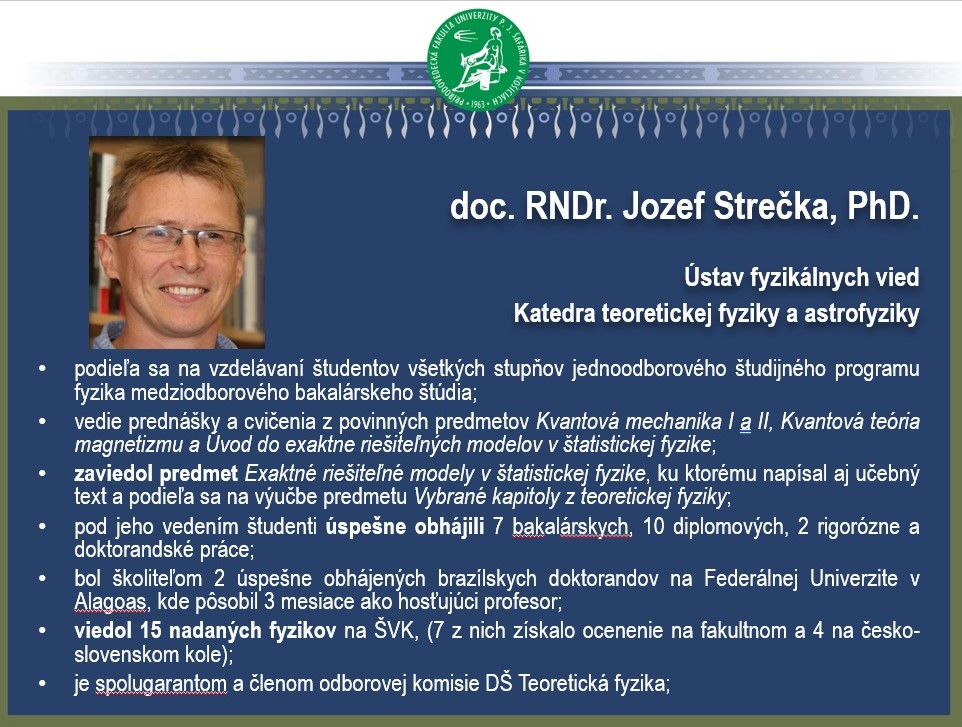 doc. RNDr. Jozef Strečka, PhD.