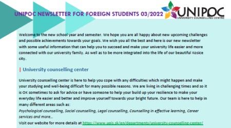Newsletter for foreign students 03/2022