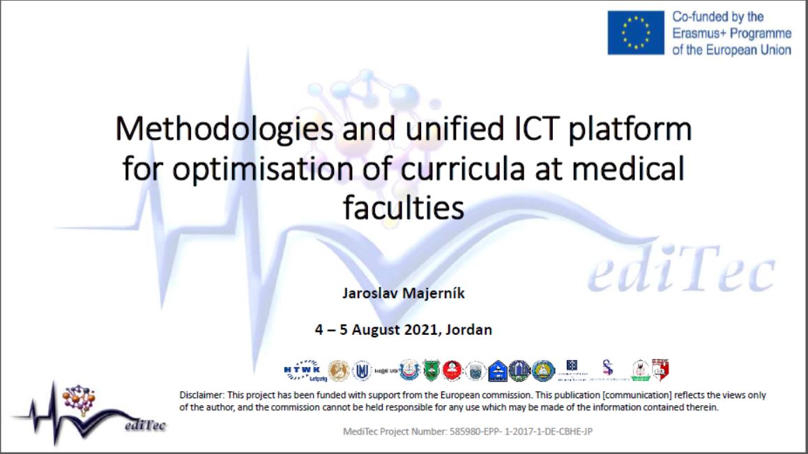 Methodologies and unified ICT platform for optimisation of curricula at medical faculties